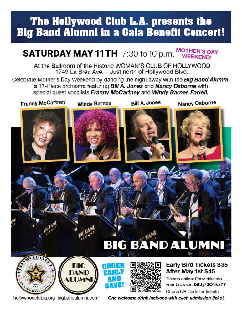 Big Band Alumni at the Women's Club of Hollywood Saturday, May 11, 2024