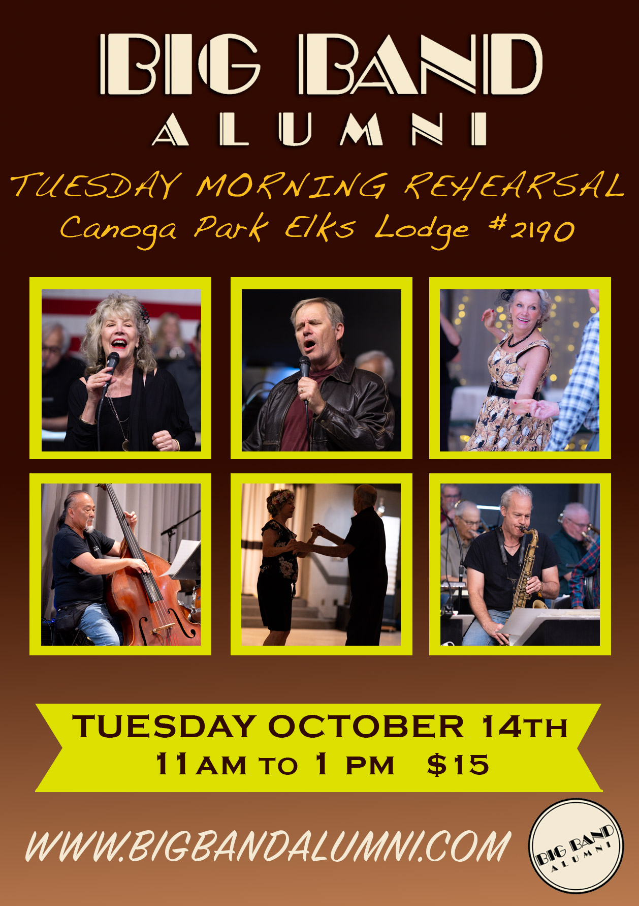Big Band Alumni Los Angeles Tuesday Morning Weekly Rehearsal Dance Live Audience October 14-2025