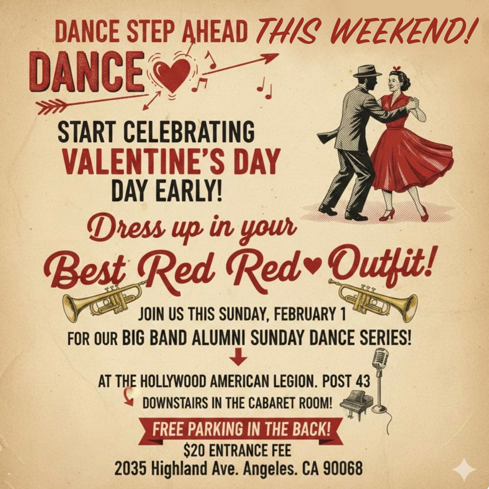 big band los angeles dancing 17-piece big band american legion post 43 sunday february 1 2026